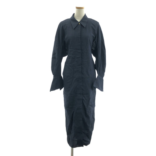 Mame Kurogouchi / マメクロゴウチ | 2022SS | Viscose Hemp Shirtdress バックベルト ヘンプ シャツドレス ワンピース | 2 | レディース