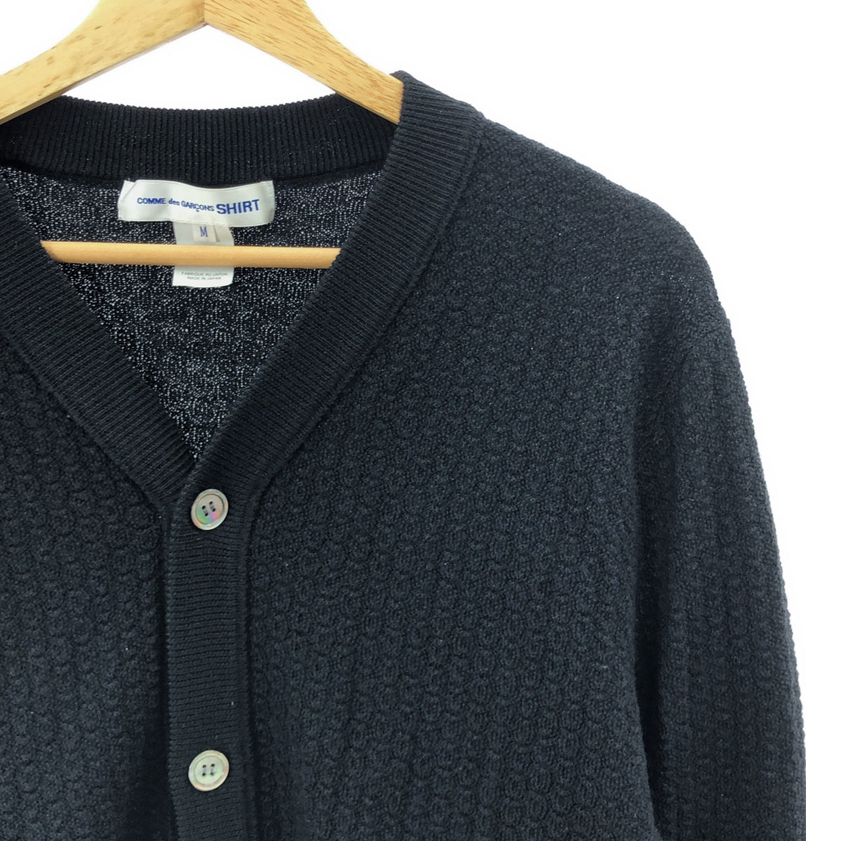 COMME des GARCONS SHIRT / コムデギャルソンシャツ | 2019SS | ジャガード ウールニット カーディガン | M | ブラック | メンズ