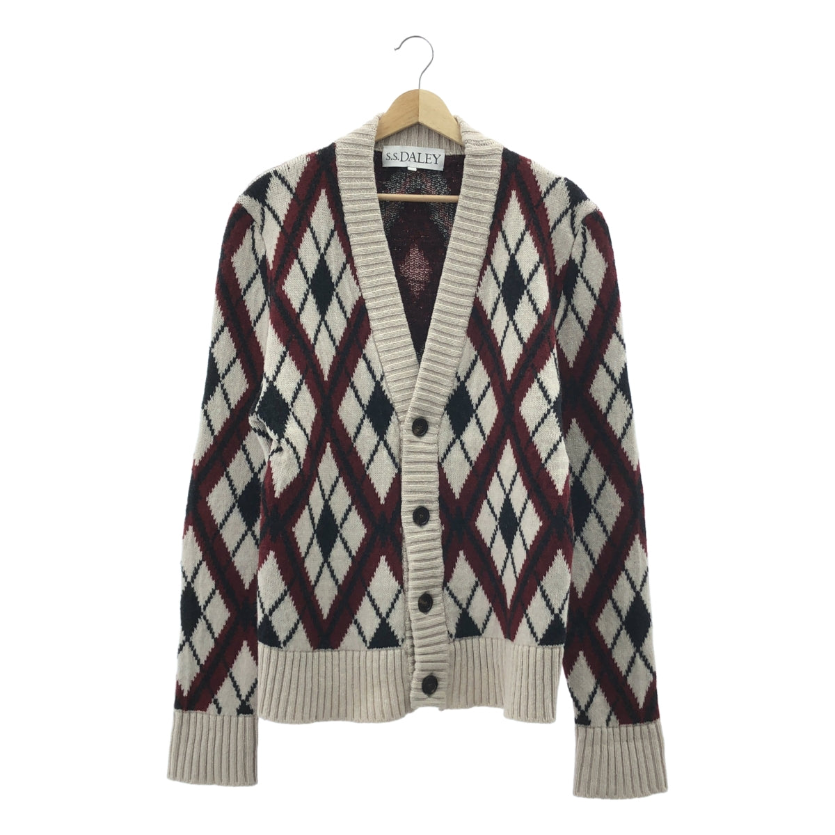 S.S.DALEY / エスエスデイリー | アーガイルチェック ウールニット カーディガン | M | メンズ