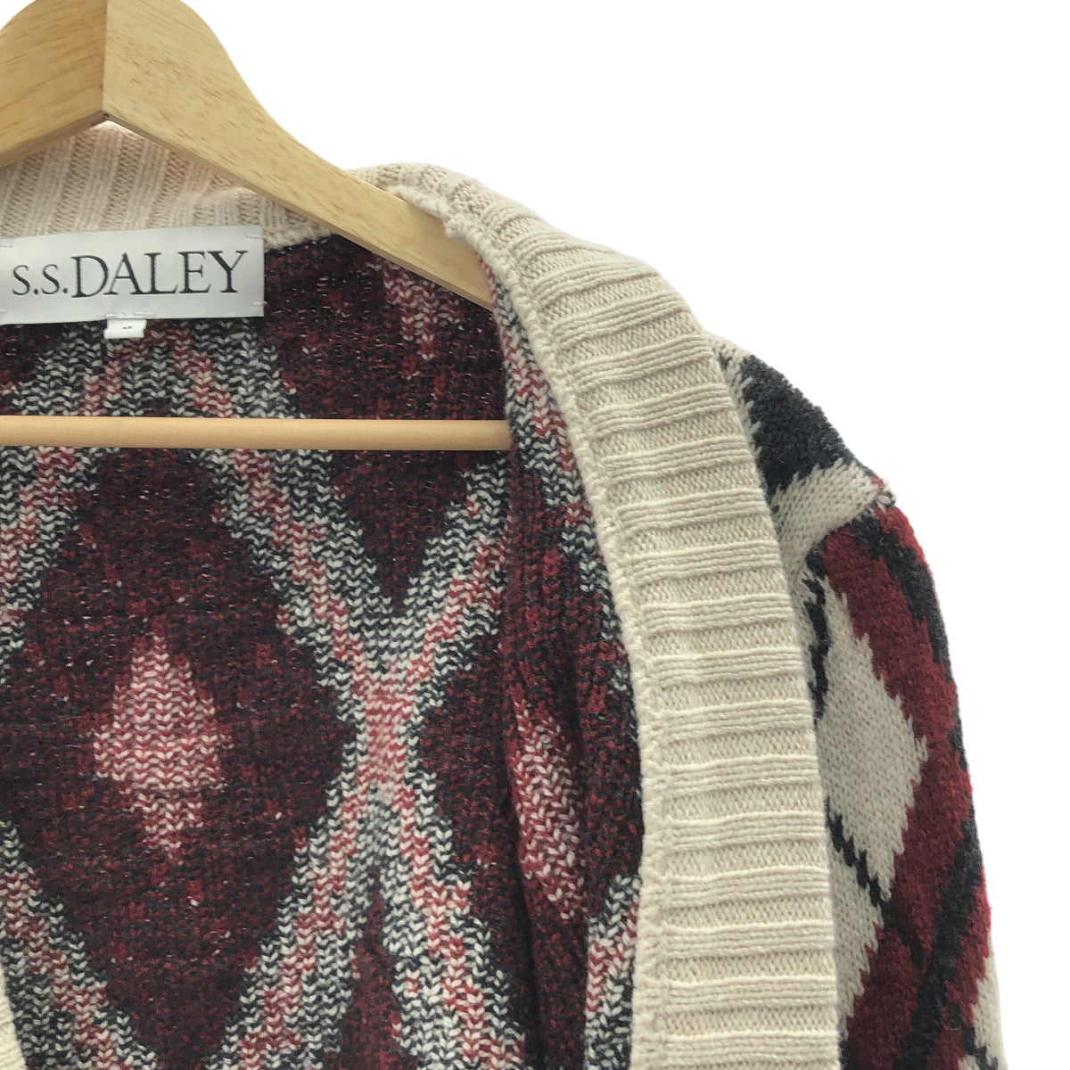 S.S.DALEY / エスエスデイリー | アーガイルチェック ウールニット カーディガン | M | メンズ