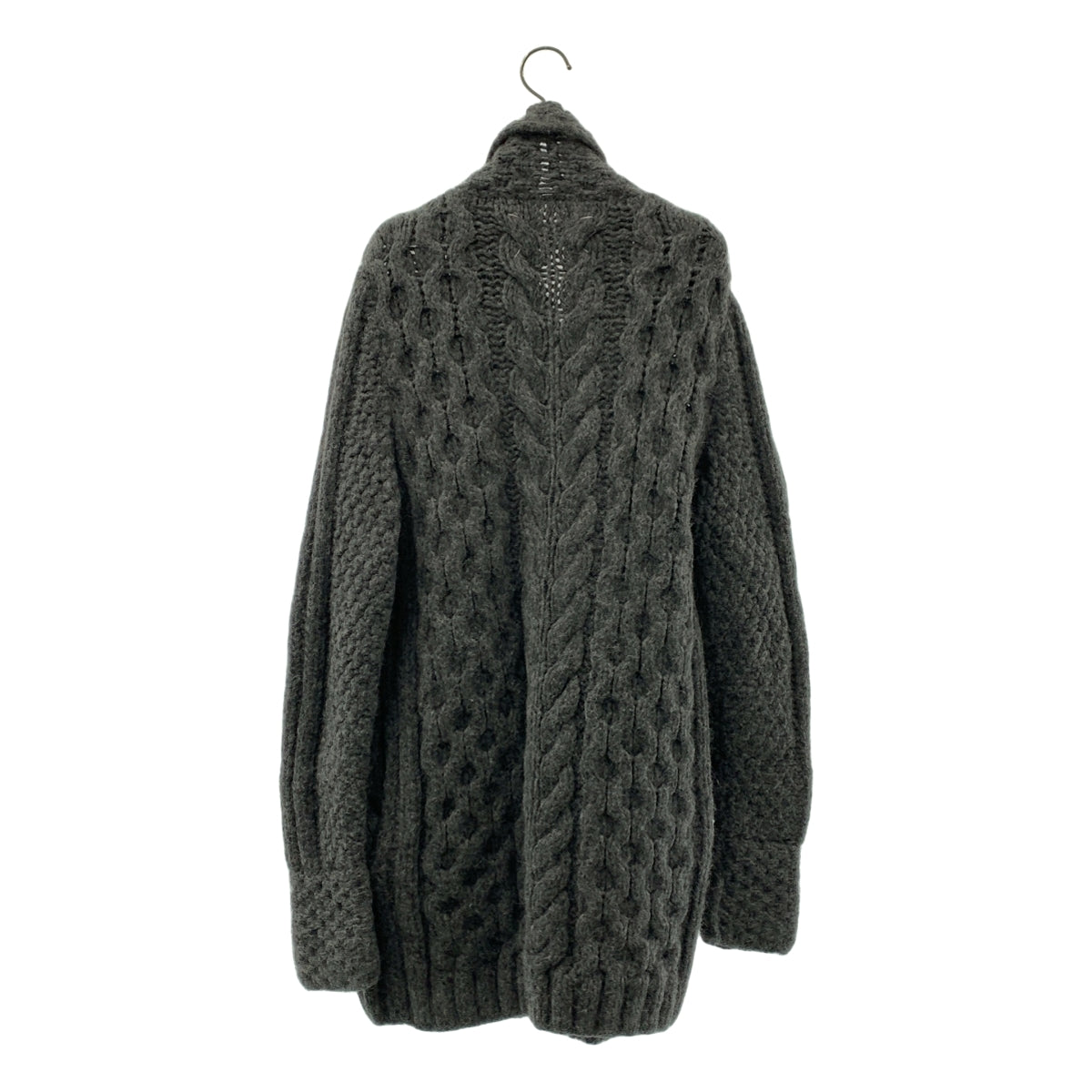 【美品】  Maison Martin Margiela / メゾンマルタンマルジェラ | 2013AW | アルパカ混 ウール ローゲージ ショールカラー ケーブル ニットカーディガン | S | グレー | メンズ