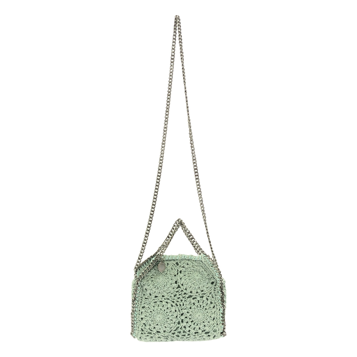 【美品】  STELLA McCARTNEY / ステラマッカートニー | 2way TINT TOTE / タイニートート クロシェ かぎ針編み ニット チェーンショルダーバッグ | LIGHT MINT | レディース