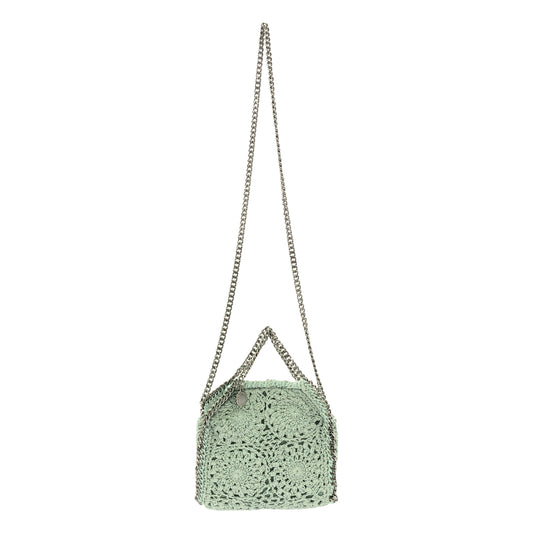 【美品】  STELLA McCARTNEY / ステラマッカートニー | 2way TINT TOTE / タイニートート クロシェ かぎ針編み ニット チェーンショルダーバッグ | LIGHT MINT | レディース