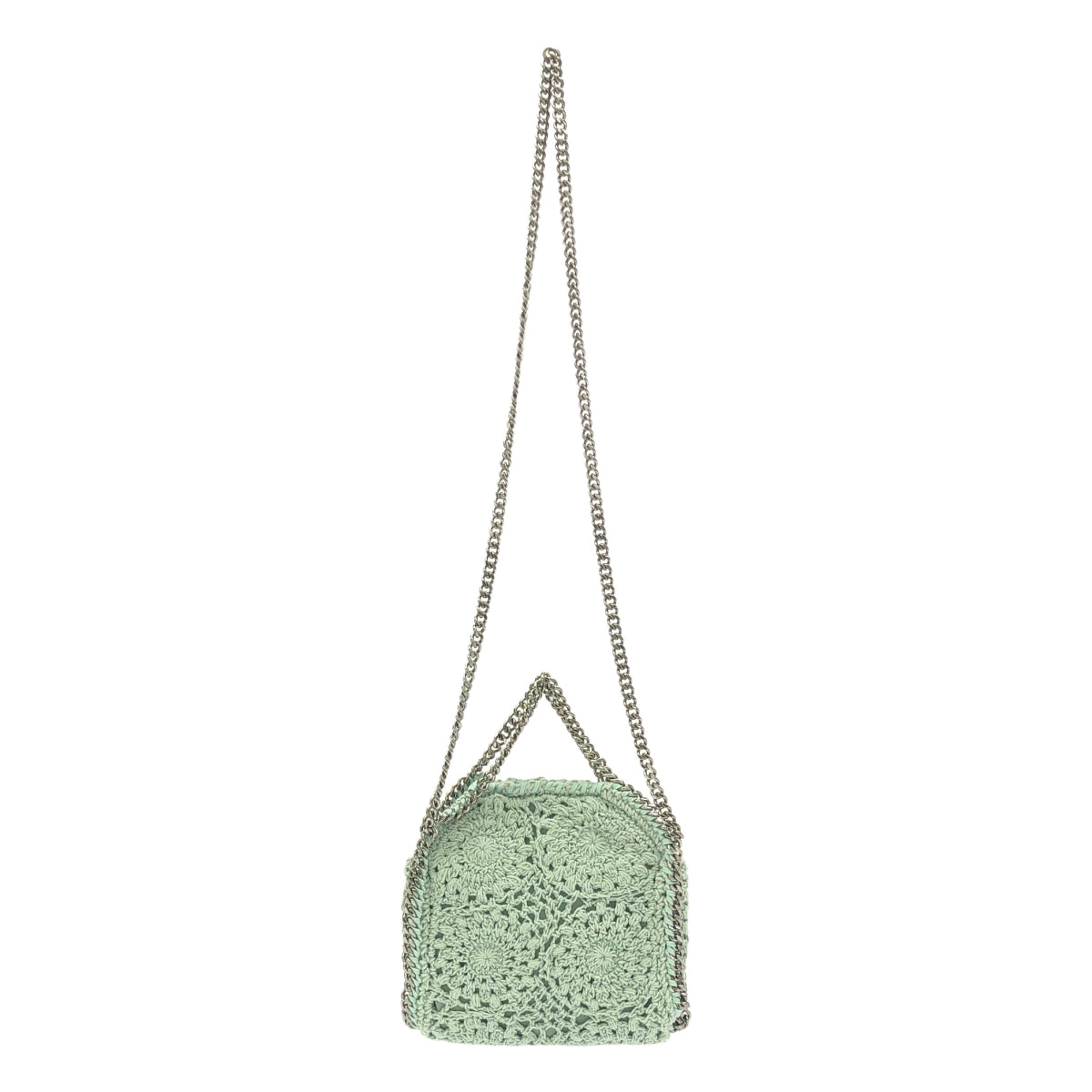 【美品】  STELLA McCARTNEY / ステラマッカートニー | 2way TINT TOTE / タイニートート クロシェ かぎ針編み ニット チェーンショルダーバッグ | LIGHT MINT | レディース