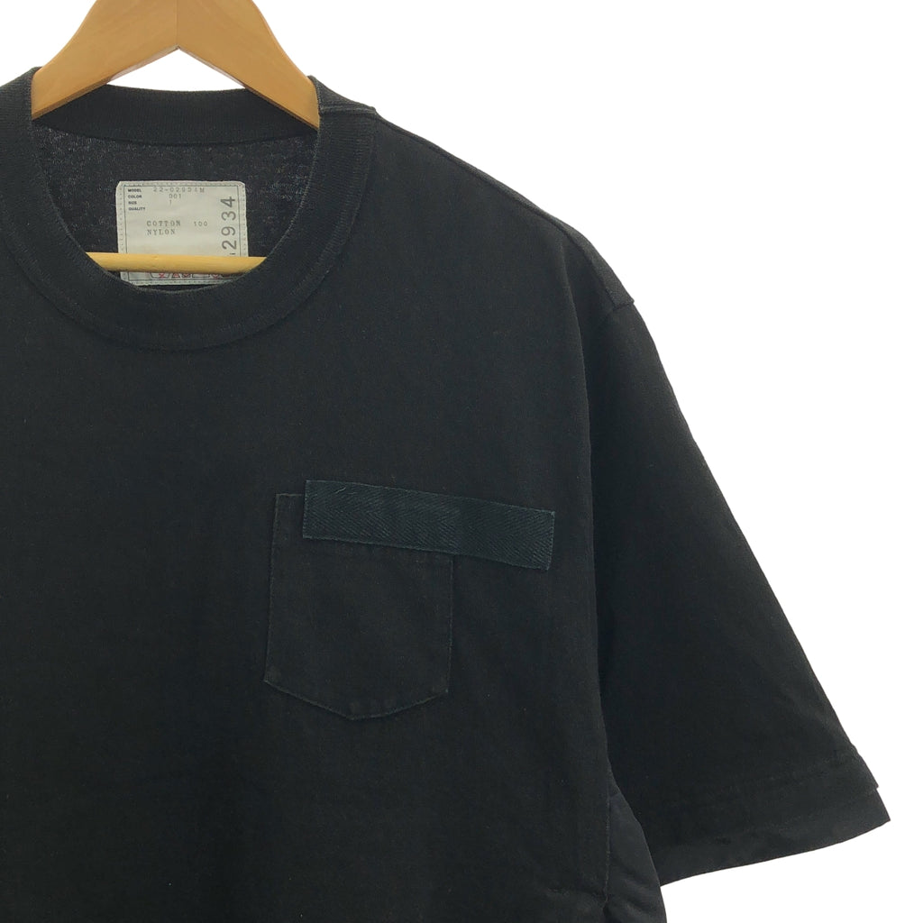 sacai / サカイ | 2022SS | ナイロンツイル ミックス Tシャツ | 1 | メンズ