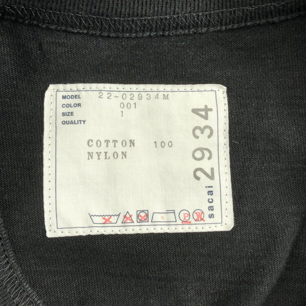 sacai / サカイ | 2022SS | ナイロンツイル ミックス Tシャツ | 1 | メンズ