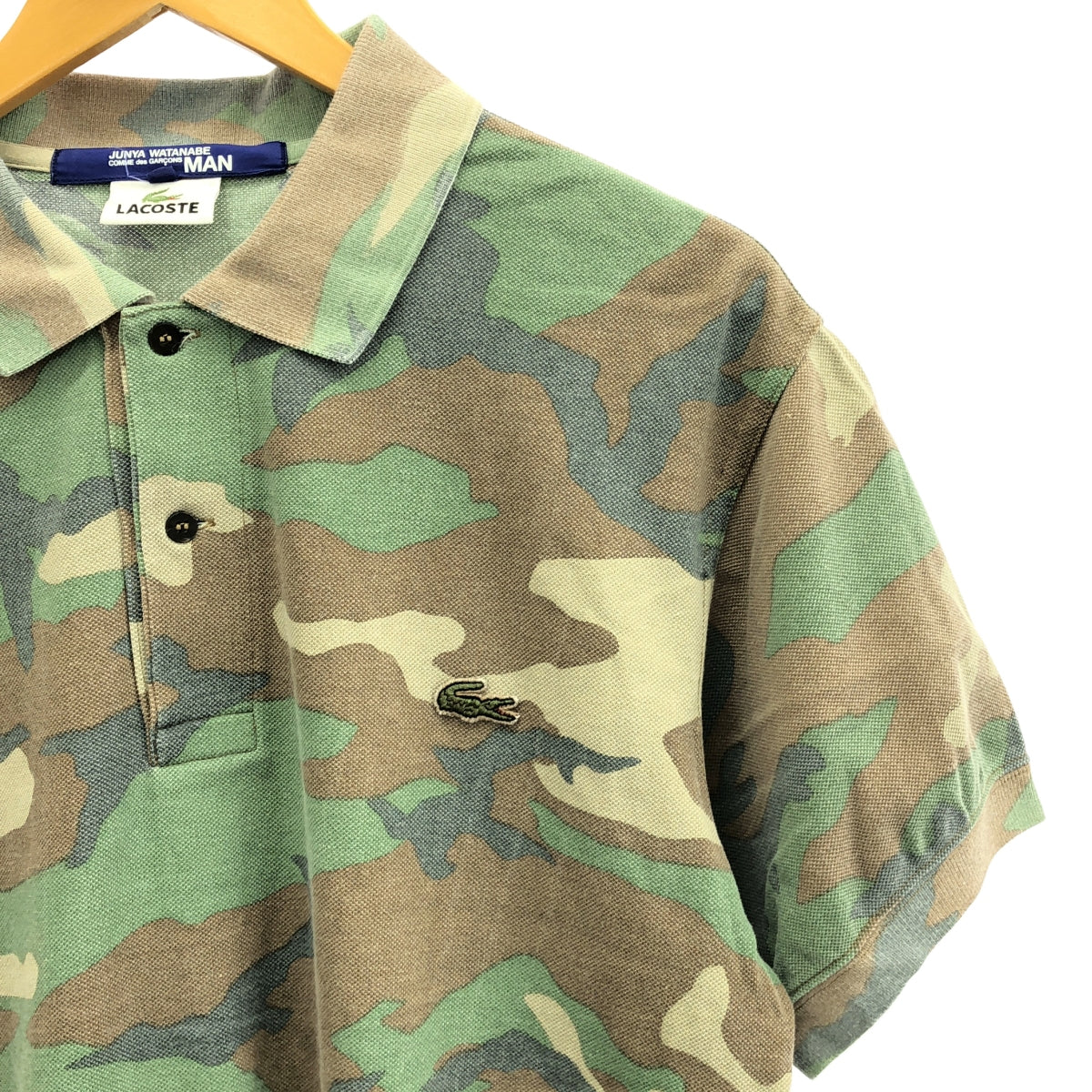 JUNYAWATANABE COMMEdesGARCONS MAN / 준야와타나베만 | × LACOSTE 우드랜드 오리 무늬 사슴의 아이 폴로 셔츠 위장 | L | 남성