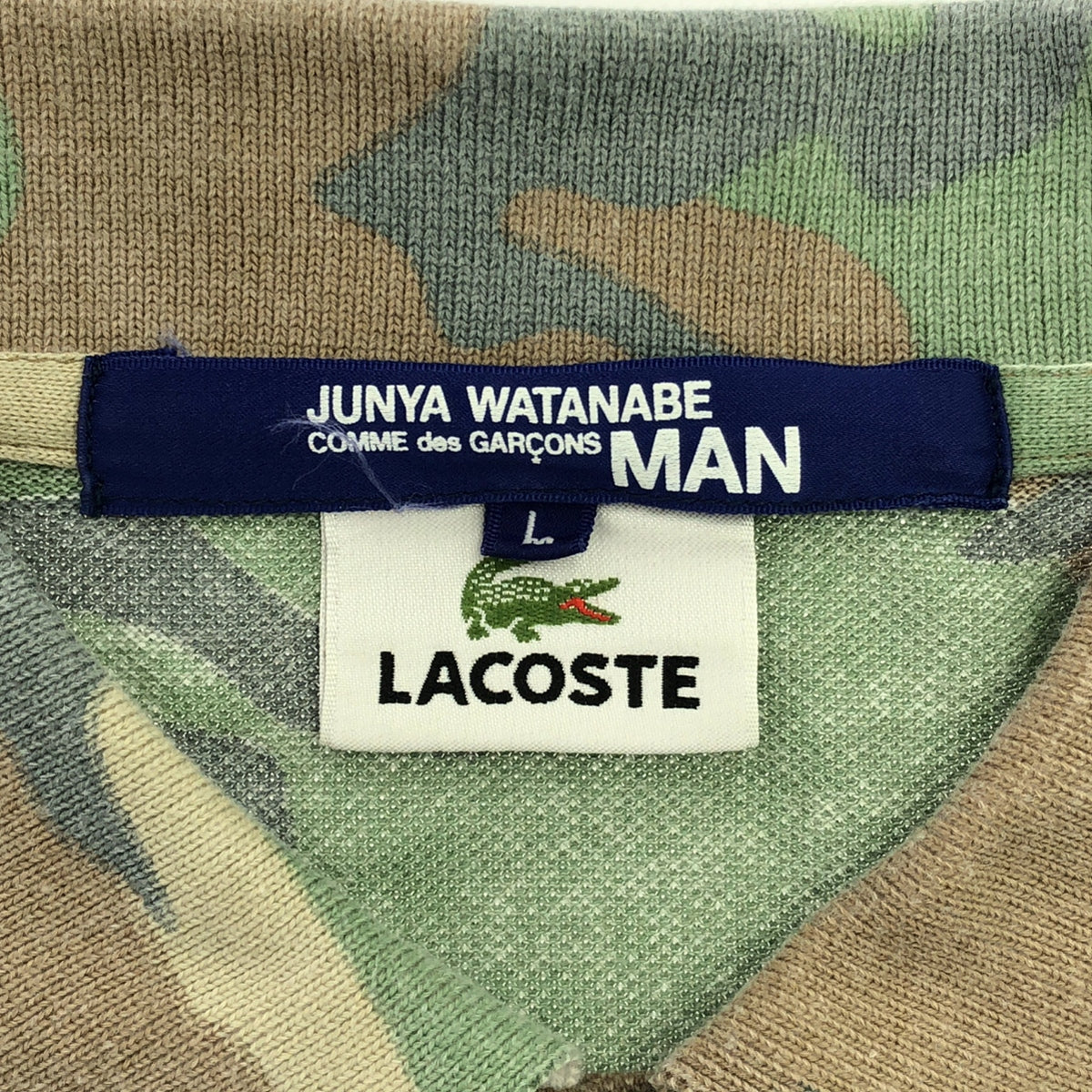 JUNYAWATANABE COMMEdesGARCONS MAN / 준야와타나베만 | × LACOSTE 우드랜드 오리 무늬 사슴의 아이 폴로 셔츠 위장 | L | 남성