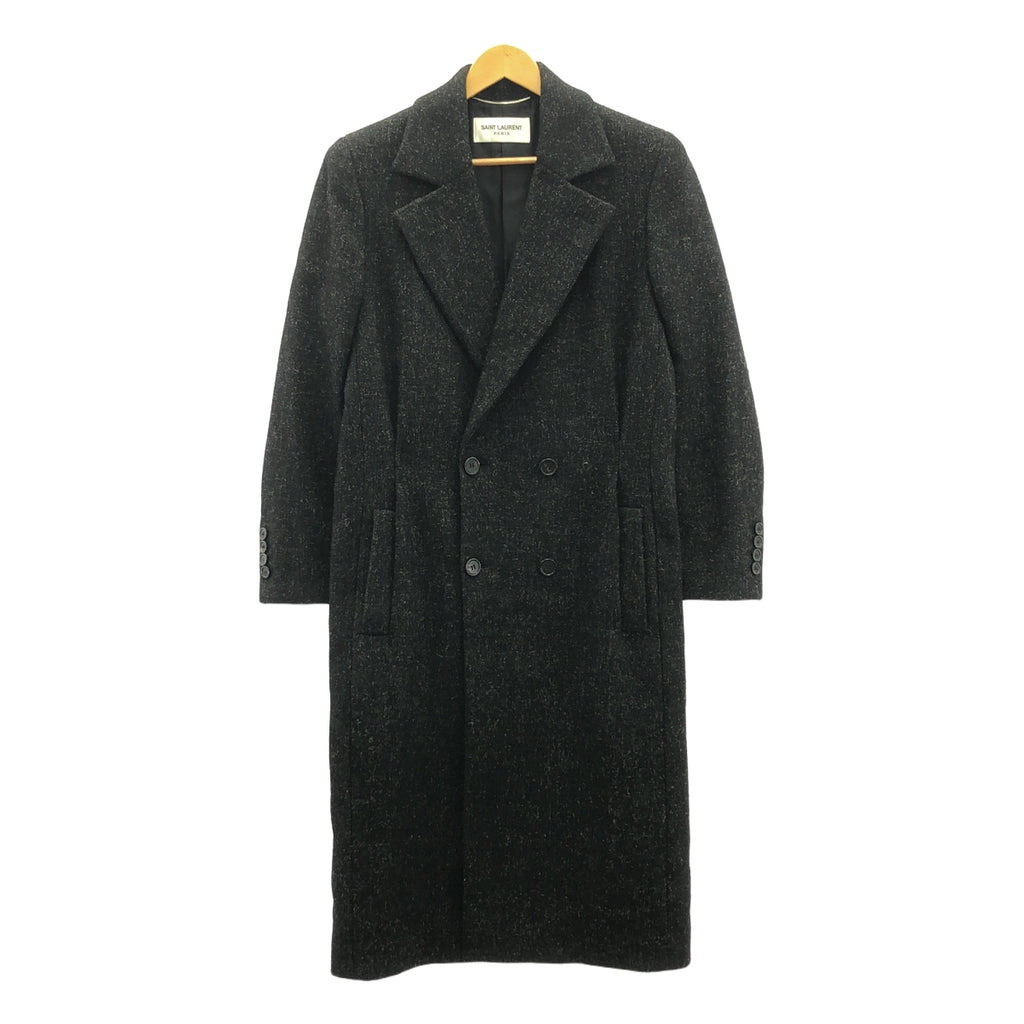 【美品】  SAINT LAURENT PARIS / サンローランパリ | ダブルブレスト チェスターコート | 46 | ブラック | メンズ