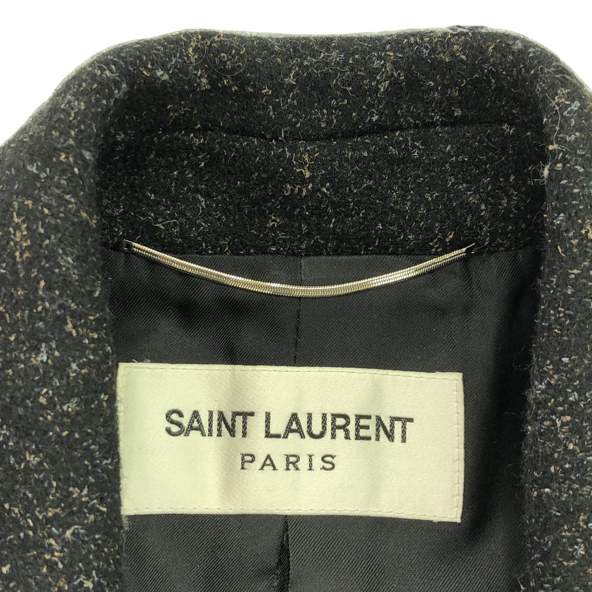 【美品】  SAINT LAURENT PARIS / サンローランパリ | ダブルブレスト チェスターコート | 46 | ブラック | メンズ