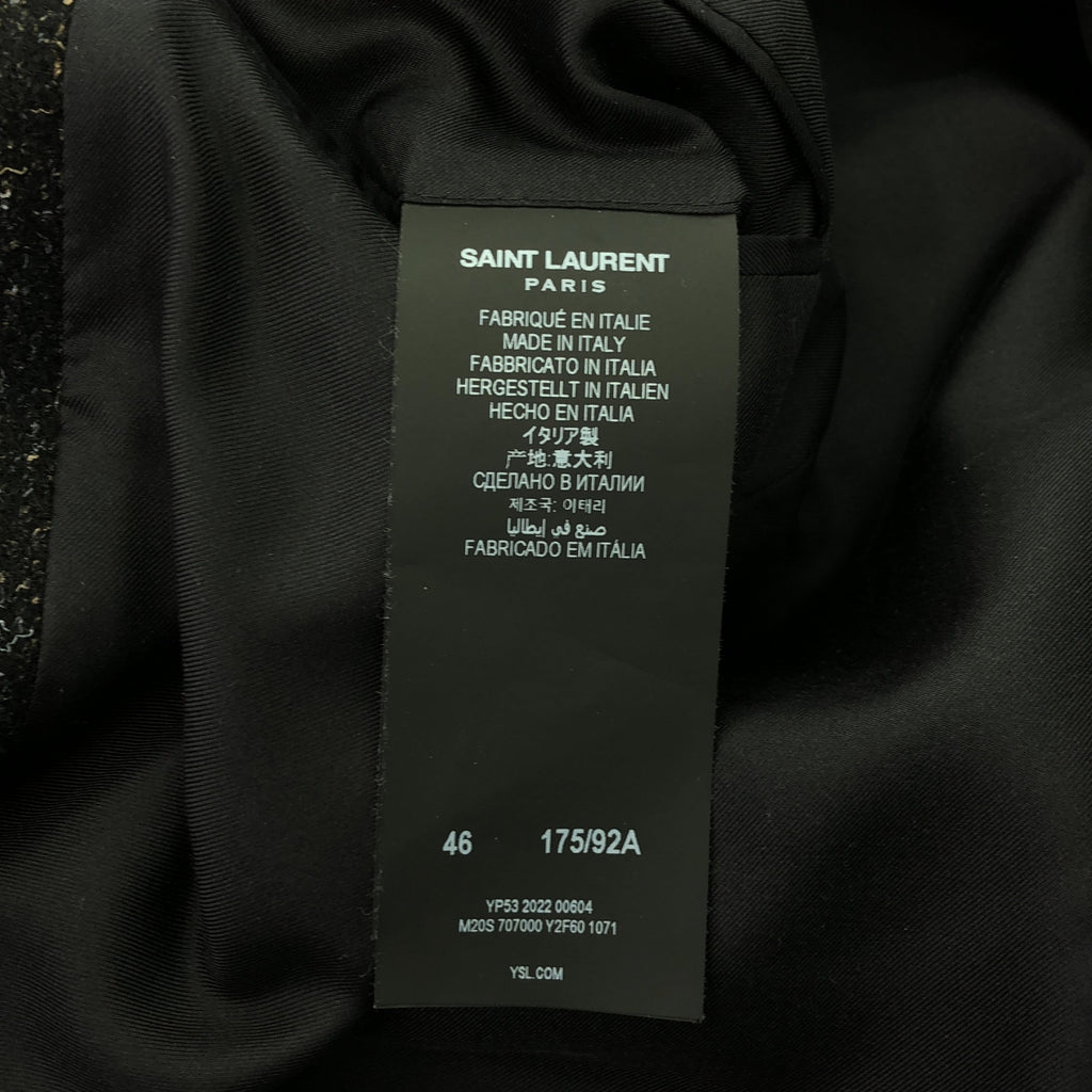 【美品】  SAINT LAURENT PARIS / サンローランパリ | ダブルブレスト チェスターコート | 46 | ブラック | メンズ