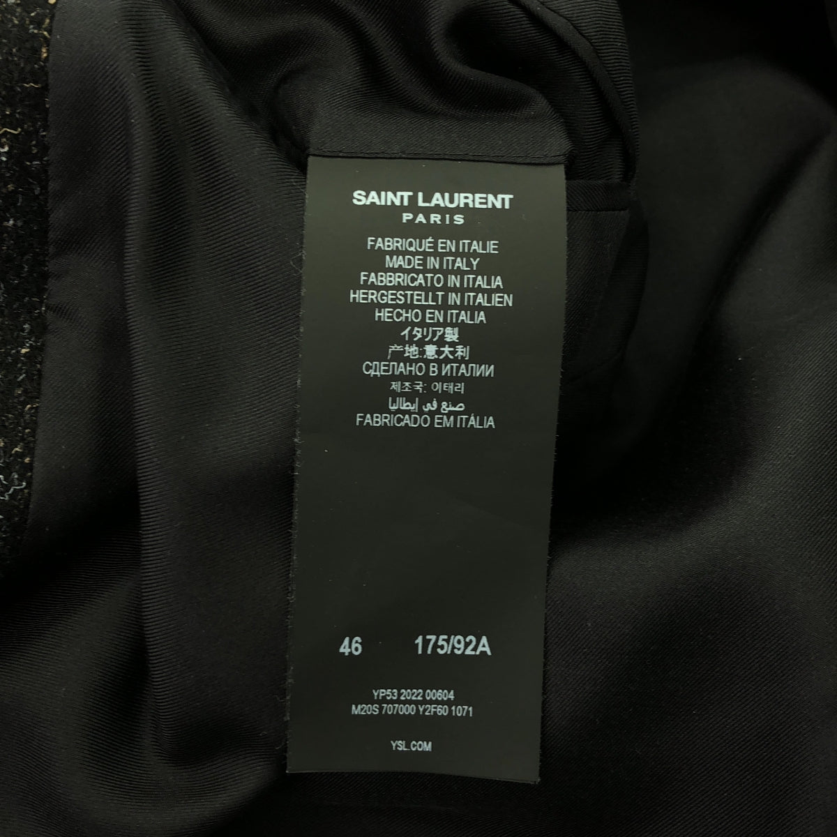 【美品】  SAINT LAURENT PARIS / サンローランパリ | ダブルブレスト チェスターコート | 46 | ブラック | メンズ