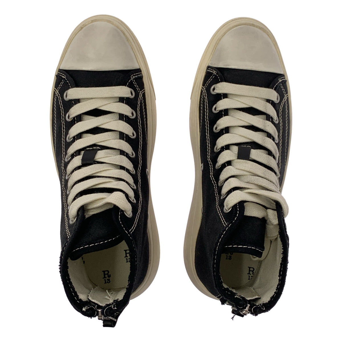 R13 / 얼 서틴 | 플랫폼 백 Zip 하이 컷 운동화 | 9 | 남성