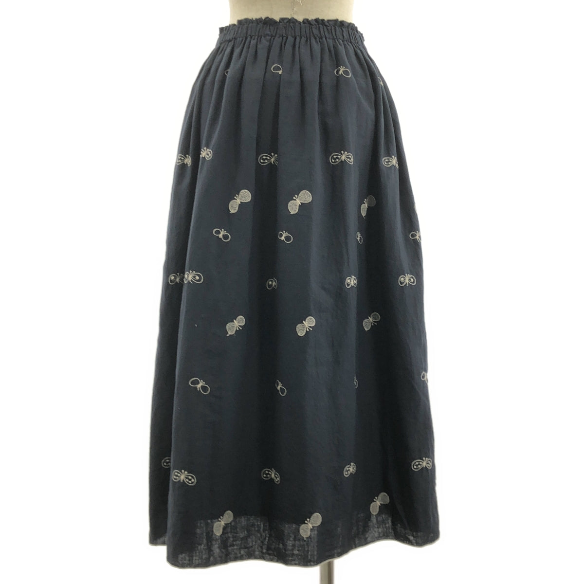 mina perhonen / ミナペルホネン | choucho / ちょうちょ エンブロイダリー ウエストゴム ボリューム スカート / 裏地付き | 38 | レディース