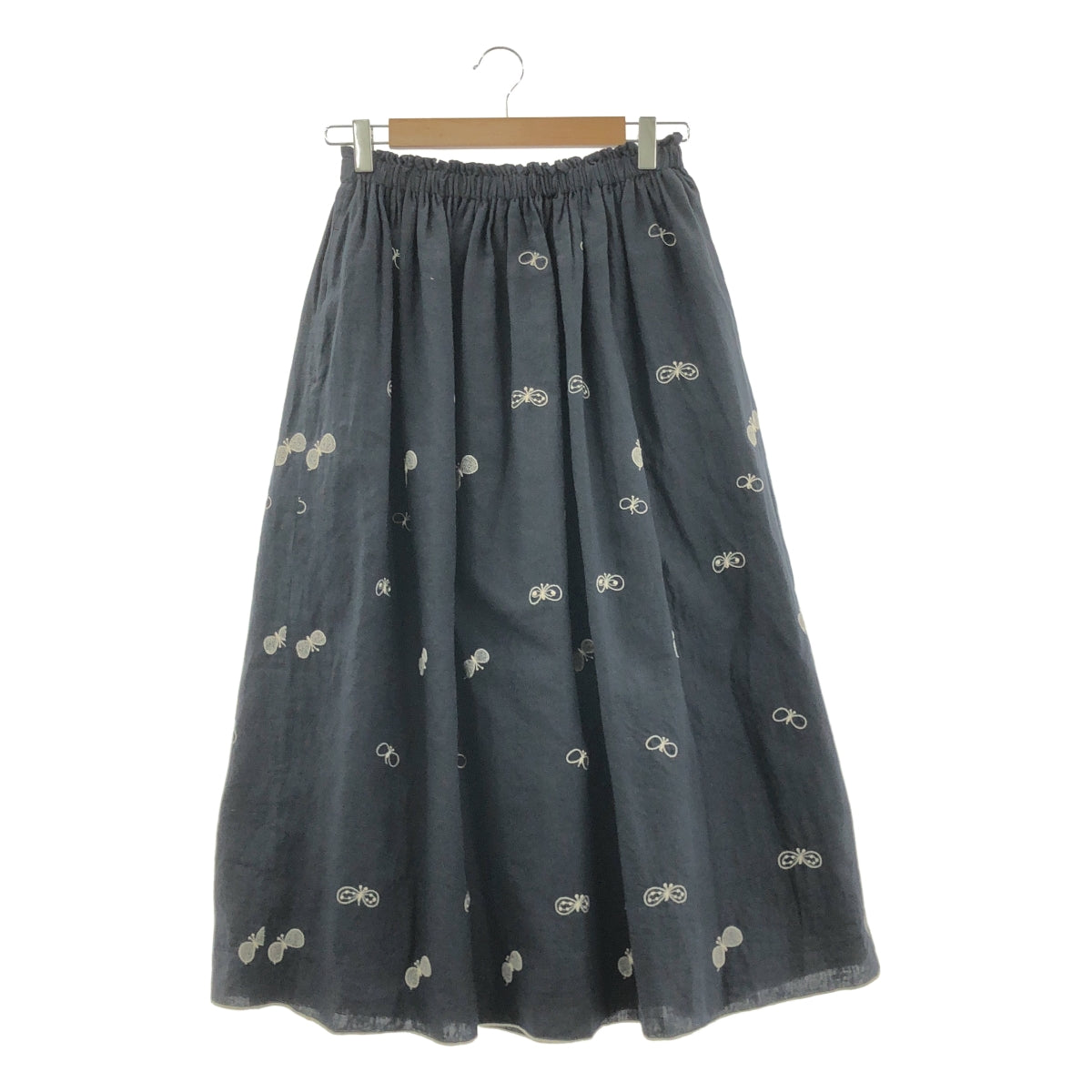 mina perhonen / ミナペルホネン | choucho / ちょうちょ エンブロイダリー ウエストゴム ボリューム スカート / 裏地付き | 38 | レディース
