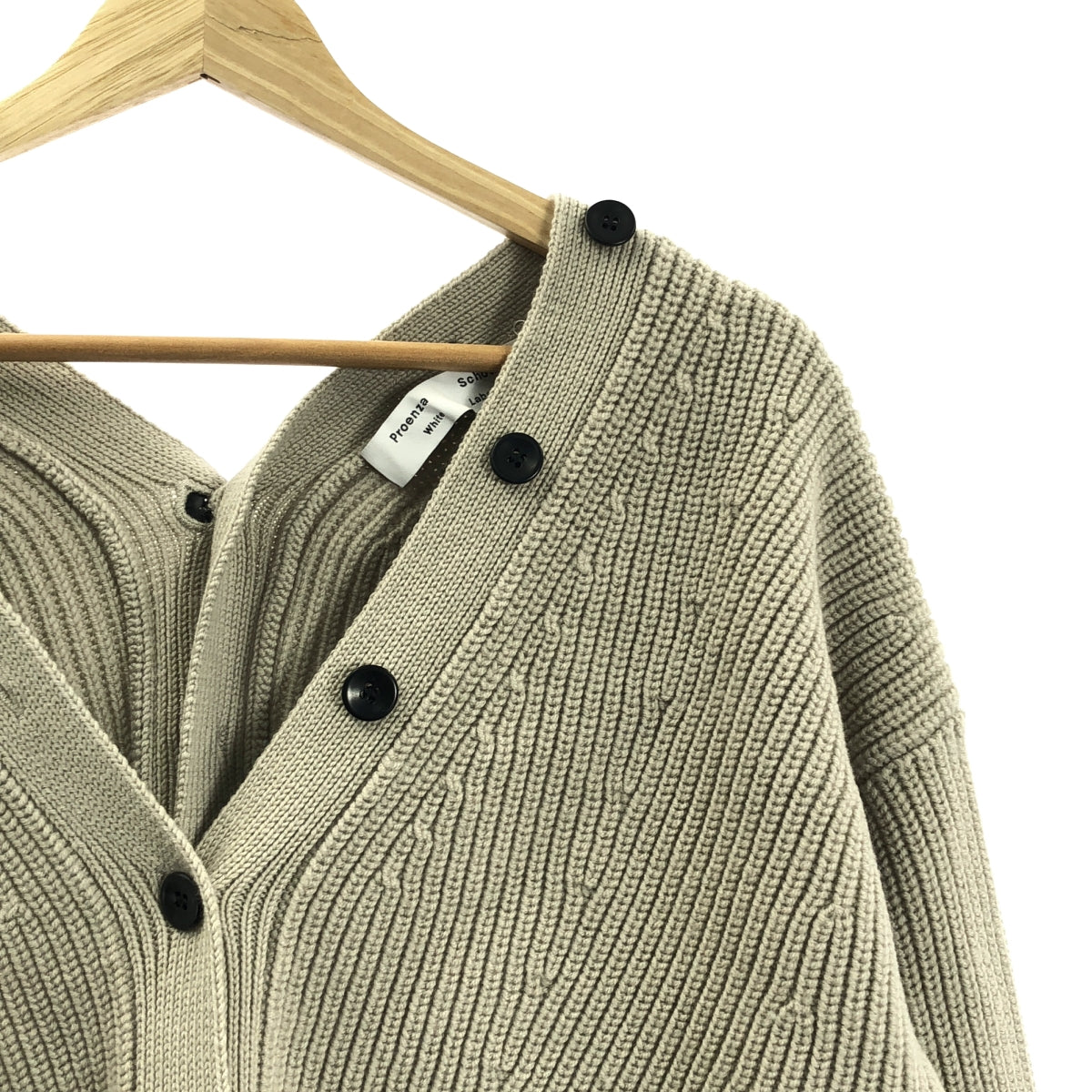 Proenza Schouler / 프로 엔자 스쿨러 | V 넥 리브 바이 컬러 니트 | S | 그라 지 / 블랙 | 여성