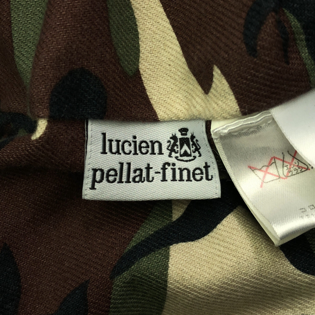 lucien pellat-finet / ルシアンペラフィネ | ベルテッド トレンチコート / 総柄裏地 | S | ブラック | メンズ