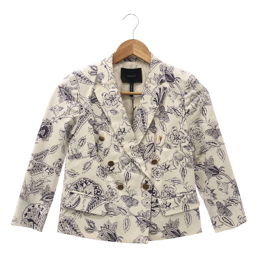 ISABEL MARANT | Flower print double-breasted jacket | Size 36 | White/Navy | Women's