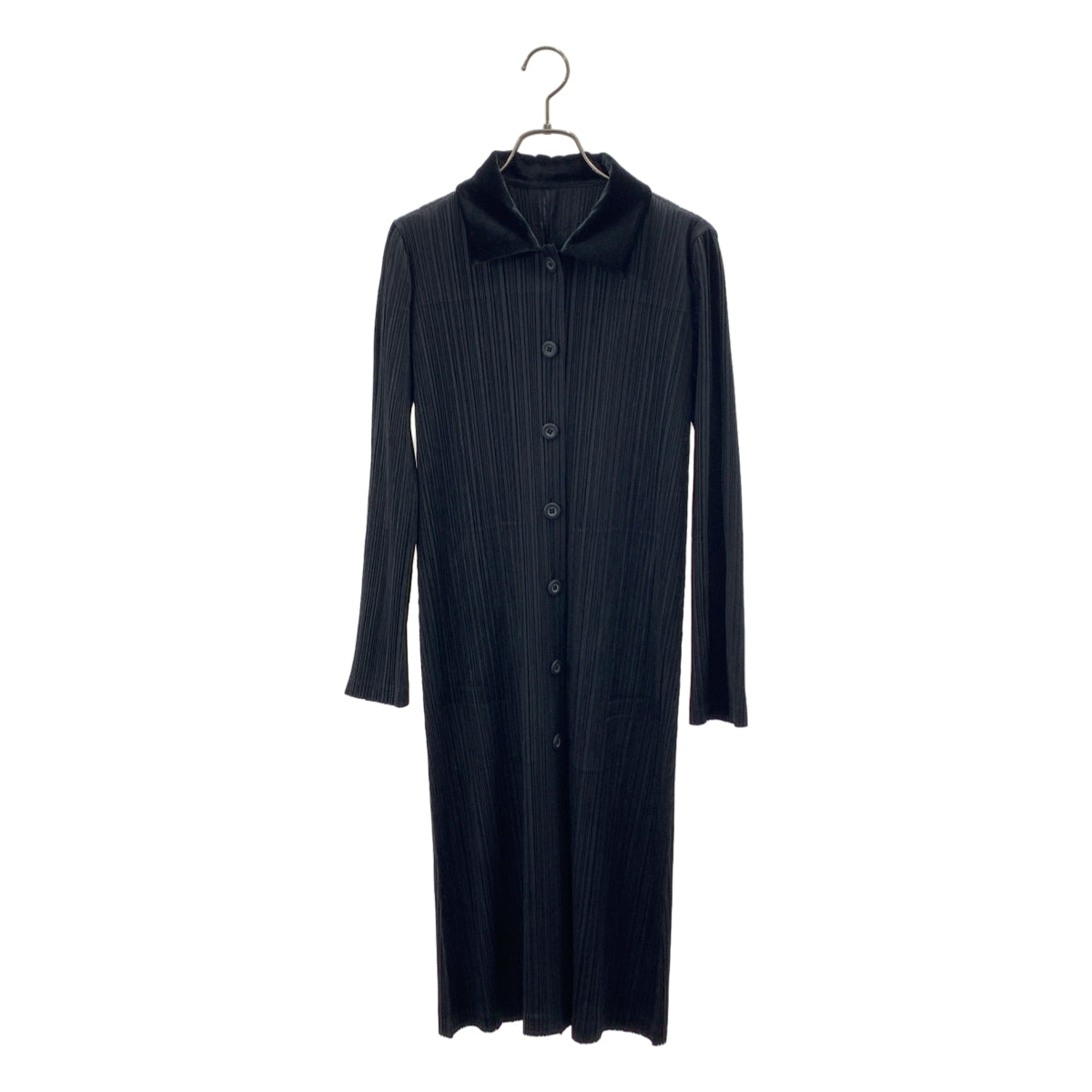 褶襉設計 三宅一生 | 天鵝絨領長外套 | 2碼 | 女款