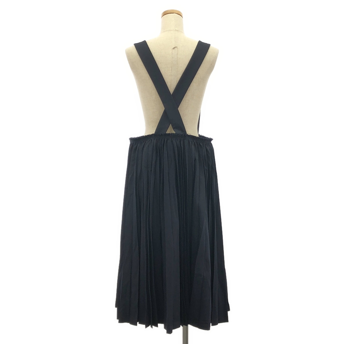 COMME des GARCONS COMME des GARCONS / コムコム | 2015SS | ウール プリーツ加工 吊り ロング スカート | S | ネイビー | レディース