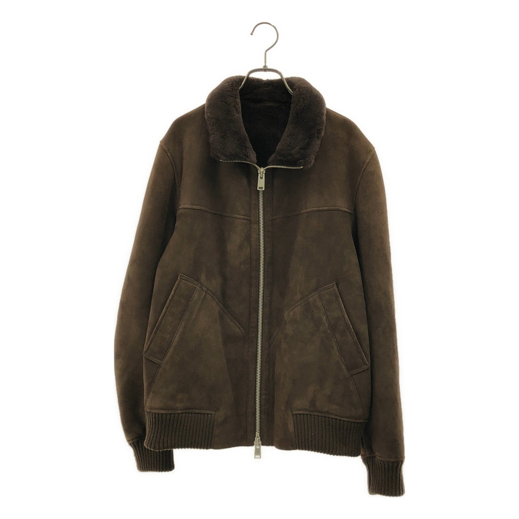 ARMA / 阿爾瑪 | 羊皮 羊羔毛 皮革 刷毛 Logo 拉鍊外套 | 46 | 男款