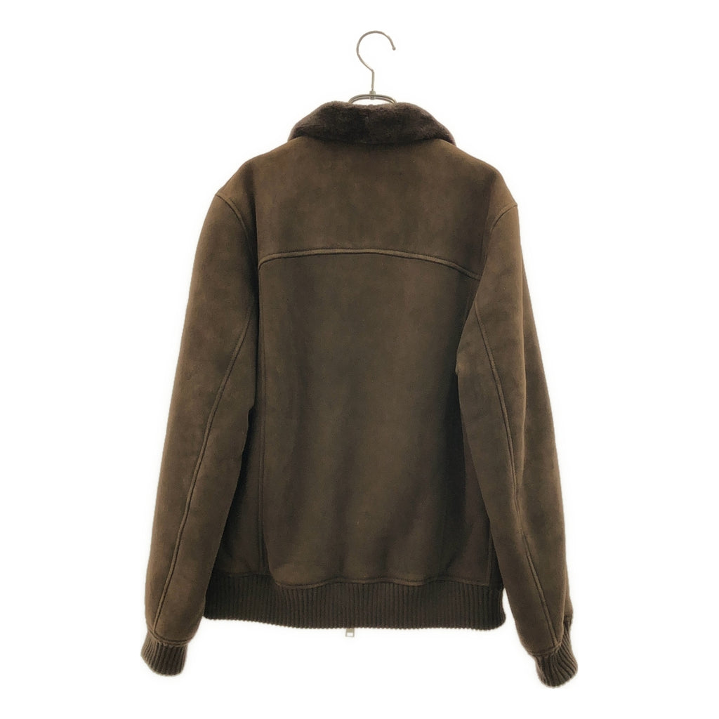ARMA / 阿爾瑪 | 羊皮 羊羔毛 皮革 刷毛 Logo 拉鍊外套 | 46 | 男款