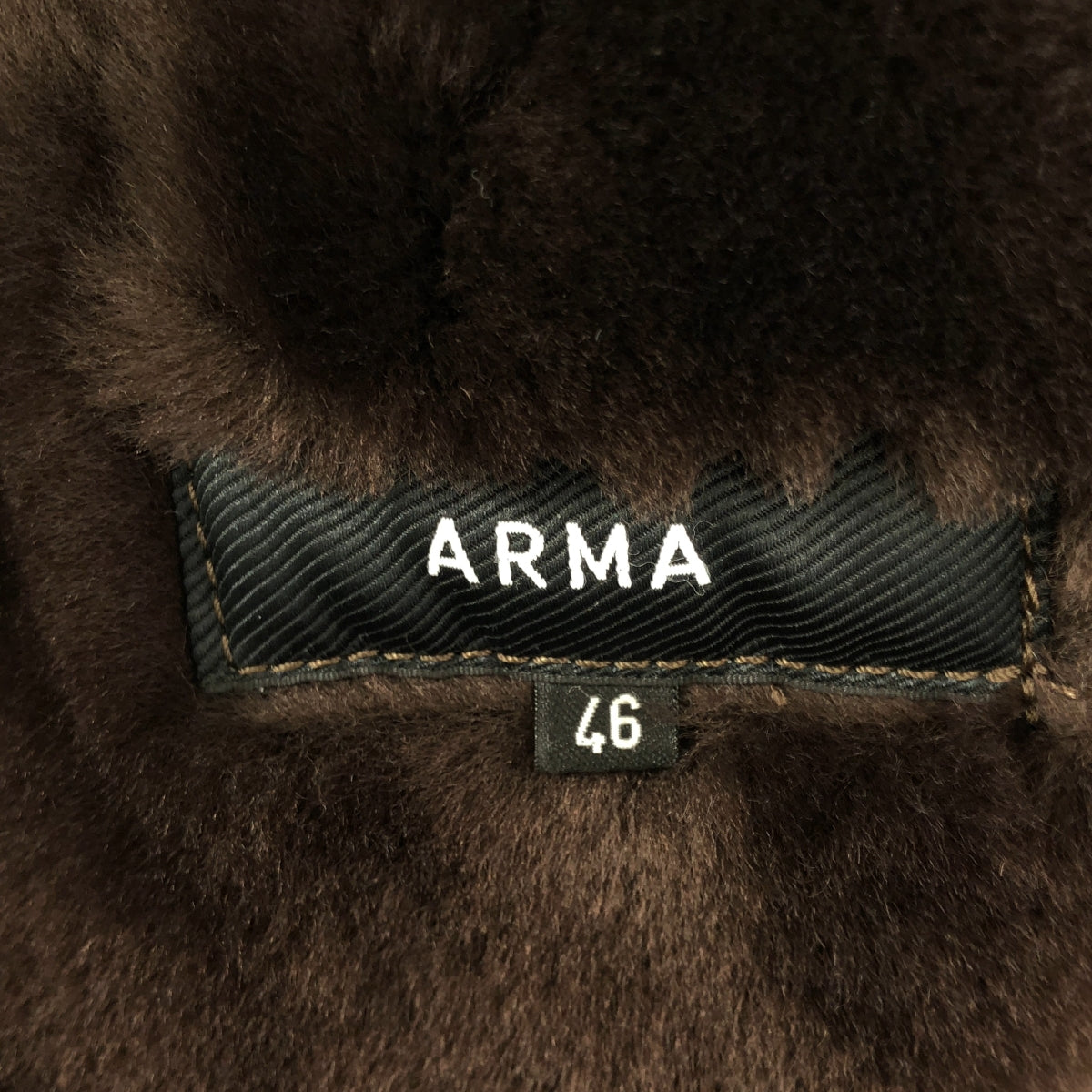 ARMA / アルマ | 羊革 ムートン レザー ボア ロゴジップ ジャケット | 46 | メンズ