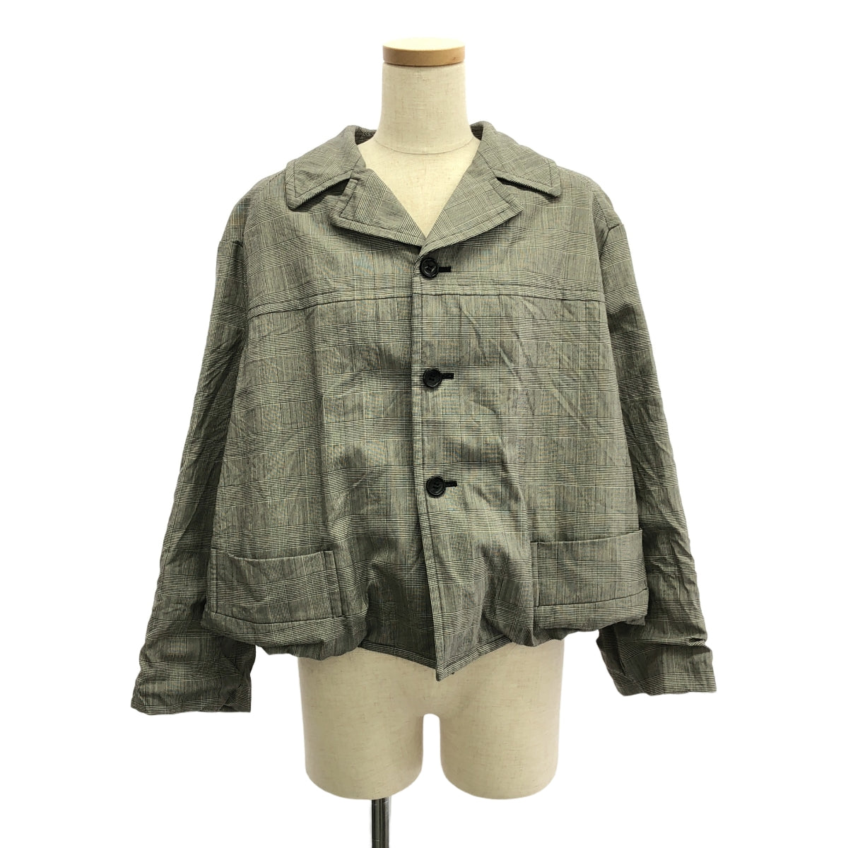 COMME des GARCONS COMME des GARCONS / コムコム | 2017AW | ウール チェック ショート ジャケット | S | グレー | レディース