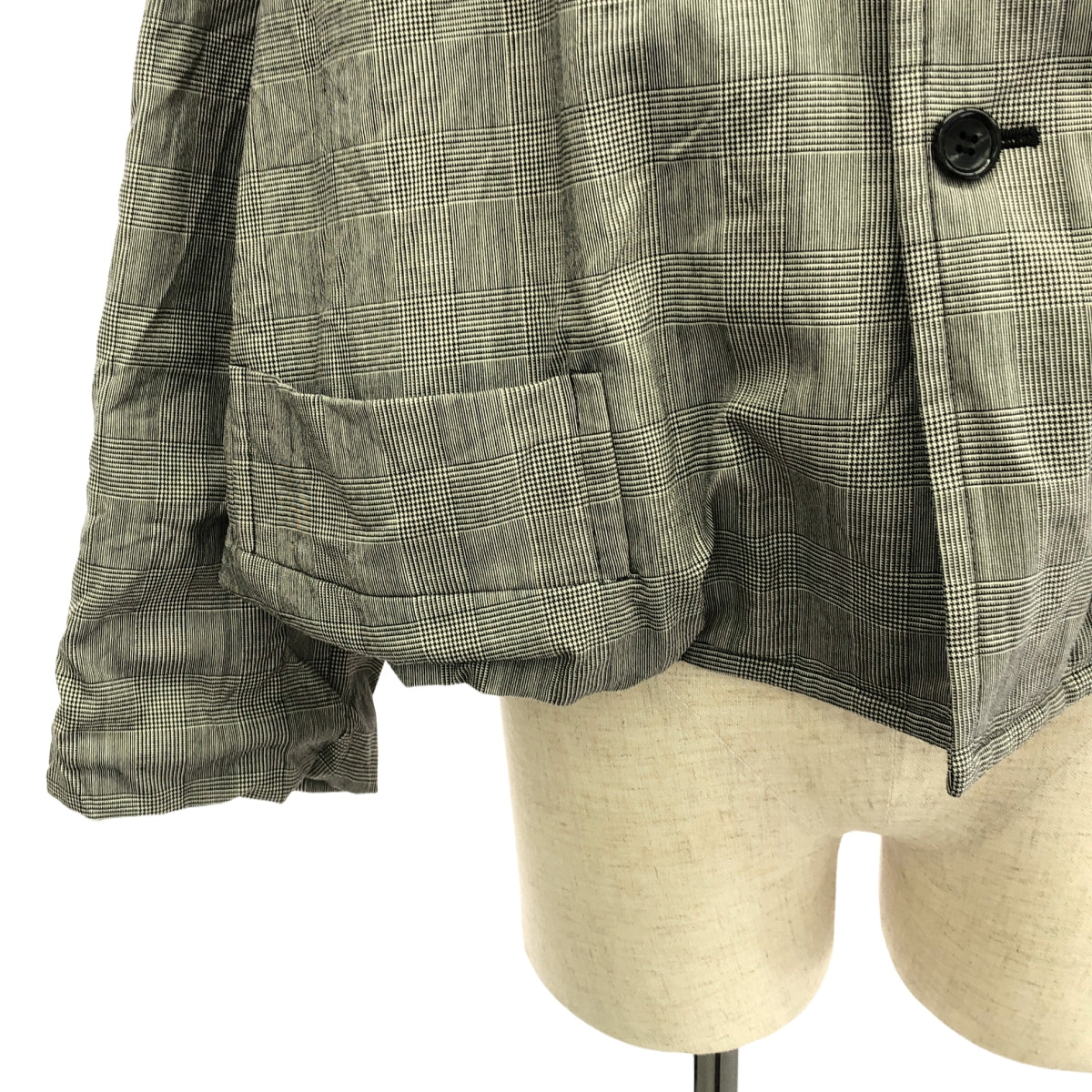 COMME des GARCONS COMME des GARCONS / コムコム | 2017AW | ウール チェック ショート ジャケット | S | グレー | レディース
