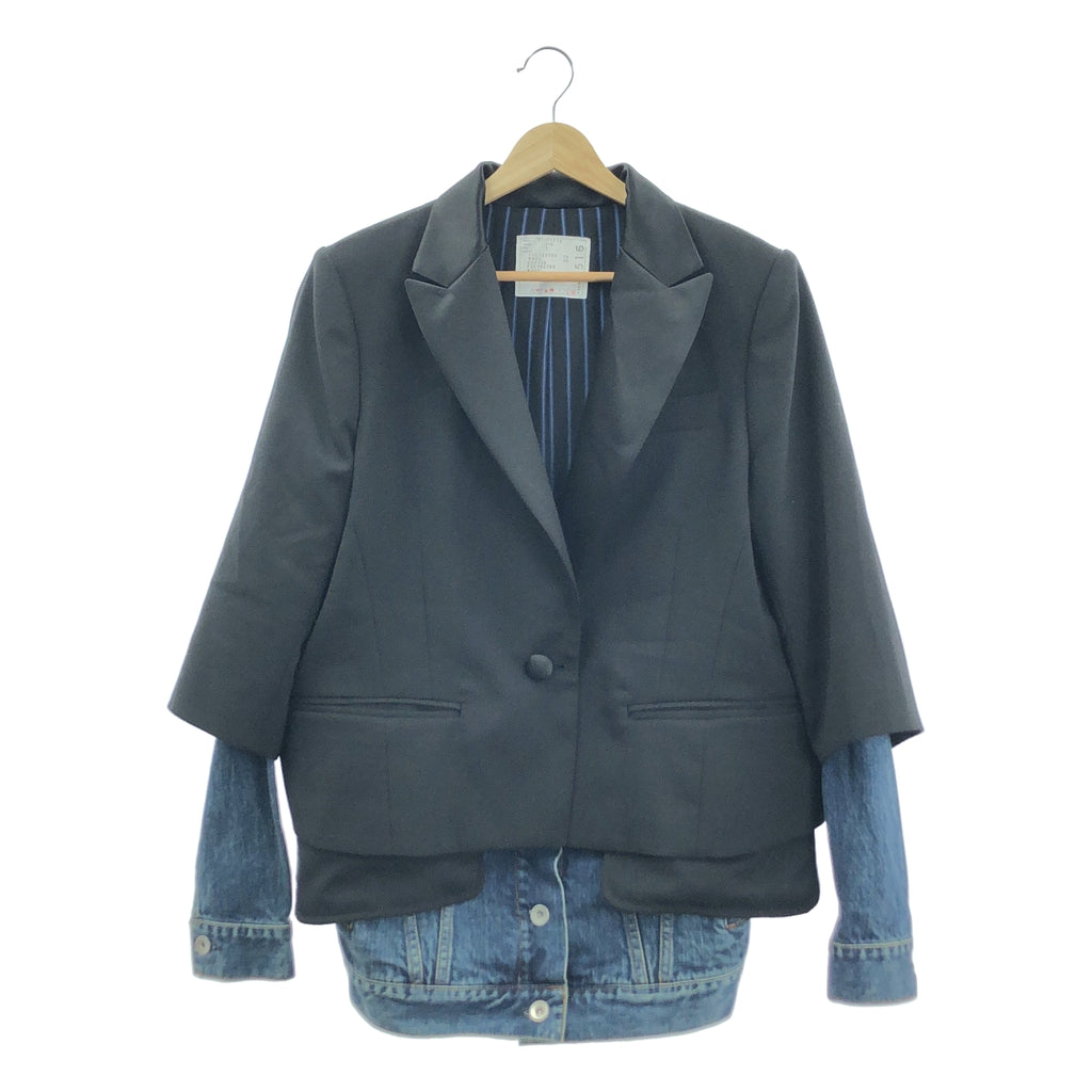 [類似新品] sacai 牛仔 x 西裝外套 | 尺寸 2 | 黑色/靛藍色 | 女款