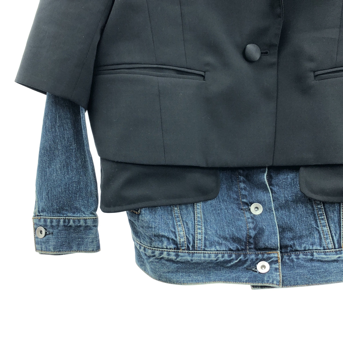 [類似新品] sacai 牛仔 x 西裝外套 | 尺寸 2 | 黑色/靛藍色 | 女款