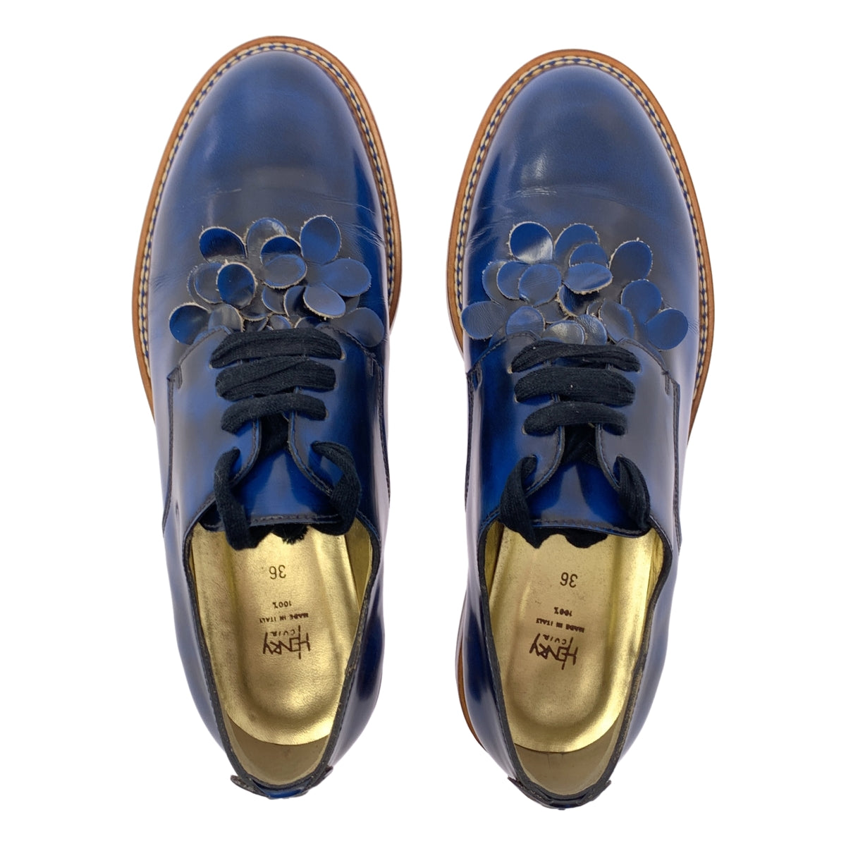 Henry Cuir / アンリークイール | レザー レースアップ ドレスシューズ | 36 | ブルー | レディース