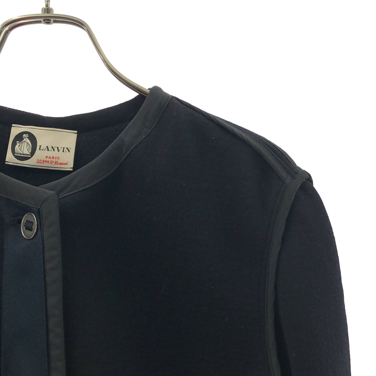 LANVIN / ランバン | ウール カットオフ ノーカラー ロングコート | 38 | レディース