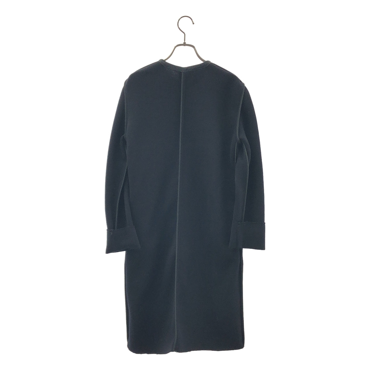 LANVIN / ランバン | ウール カットオフ ノーカラー ロングコート | 38 | レディース