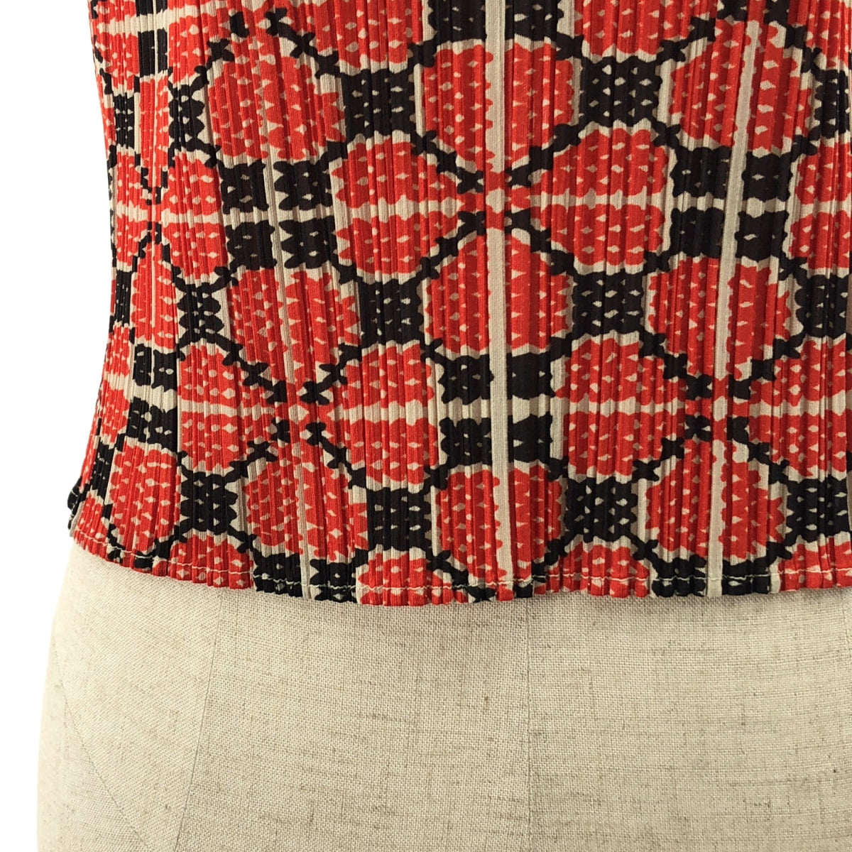 PLEATS PLEASE ISSEY MIYAKE / 플리츠 프리즈 이세이 미야케 | 총무늬 민소매 풀오버 | 3 | 레드 |