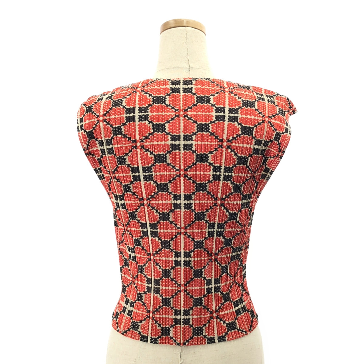 PLEATS PLEASE ISSEY MIYAKE | 全身印花無袖套頭衫 | 3碼 | 紅色 | 女款