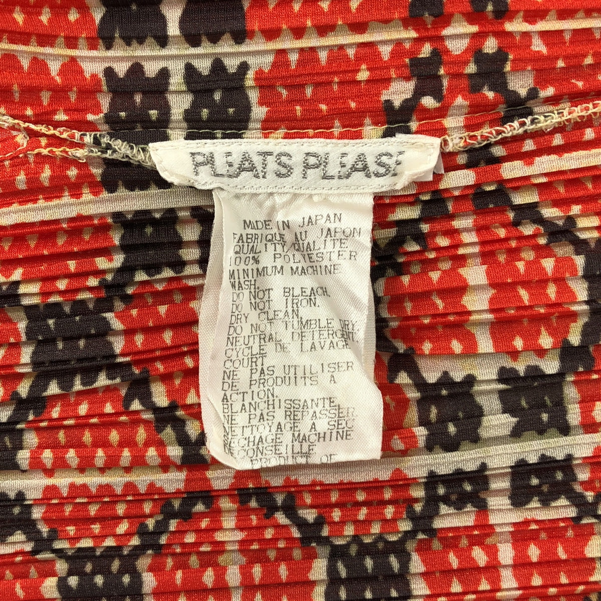 PLEATS PLEASE ISSEY MIYAKE | 全身印花無袖套頭衫 | 3碼 | 紅色 | 女款