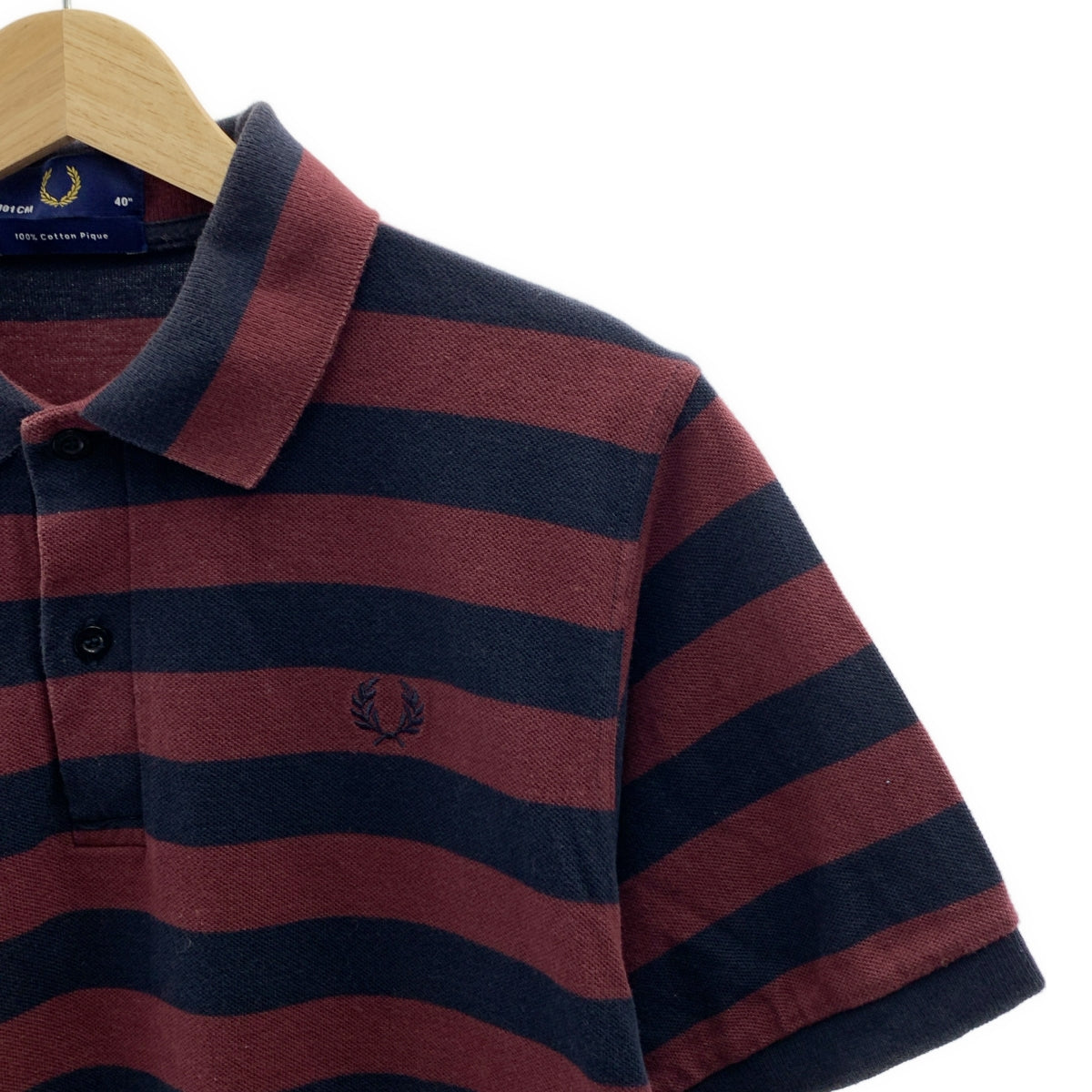 FRED PERRY / フレッドペリー | ワンポイントロゴ ポロシャツ カットソー | 40 | ボルドー/ネイビー | メンズ