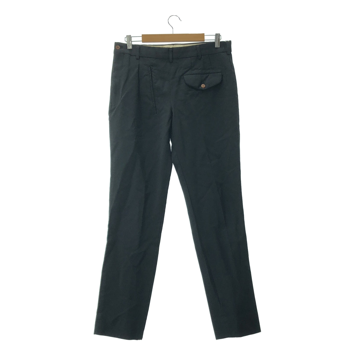 COMME des GARCONS HOMME PLUS / 콤데 갤슨 옴플루스 | 2024SS | 폴리에스터 제품 가공 변형 비대칭 사이드 지퍼 슬랙스 팬츠 |