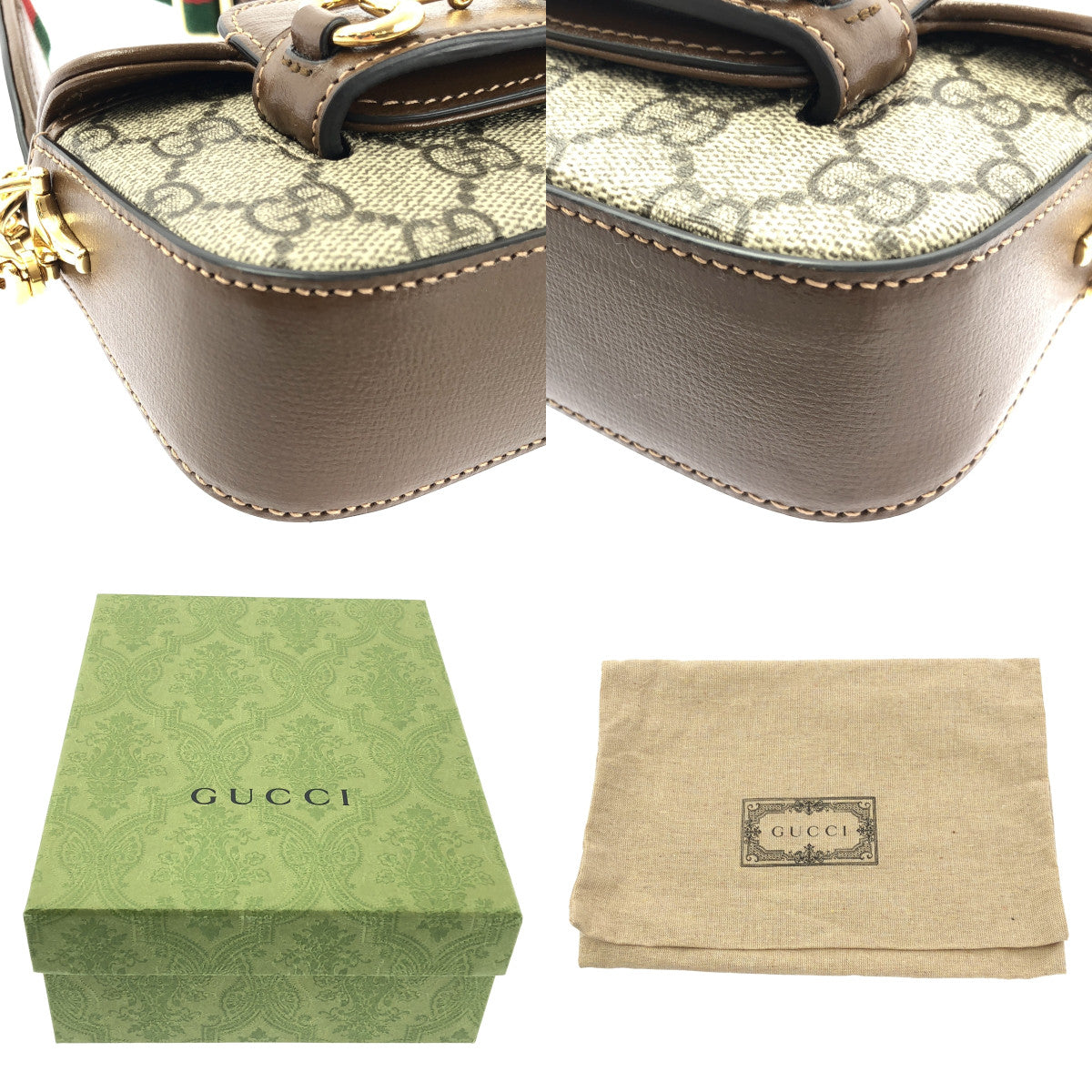【美品】  GUCCI / グッチ | ホースビット ショルダーストラップウォレット | ベージュ / ブラウン | レディース
