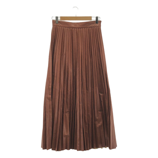 CLANE / クラネ | 2020AW | ACORDION PLEAT LEATHER SKIRT アコーディオン プリーツ フェイクレザー スカート | 2 | ブラウン | レディース
