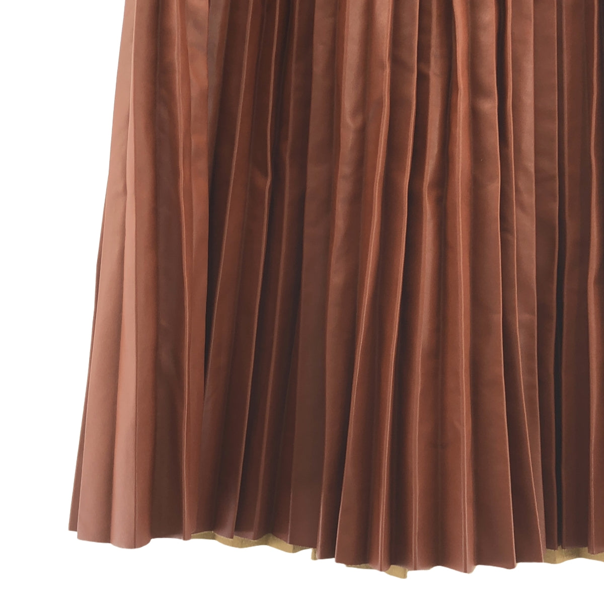 CLANE / クラネ | 2020AW | ACORDION PLEAT LEATHER SKIRT アコーディオン プリーツ フェイクレザー スカート | 2 | ブラウン | レディース