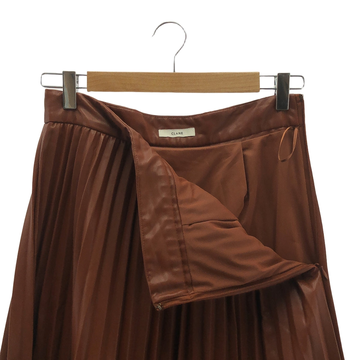 CLANE / クラネ | 2020AW | ACORDION PLEAT LEATHER SKIRT アコーディオン プリーツ フェイクレザー スカート | 2 | ブラウン | レディース