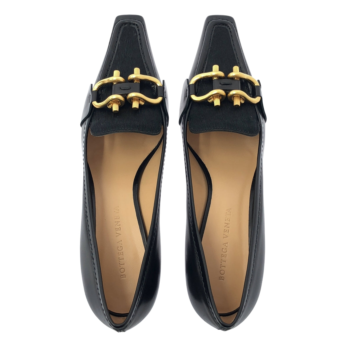 [全新] BOTTEGA VENETA | BV Madame 方頭路易高跟鞋 | 36 1/2 | 黑色 | 女款