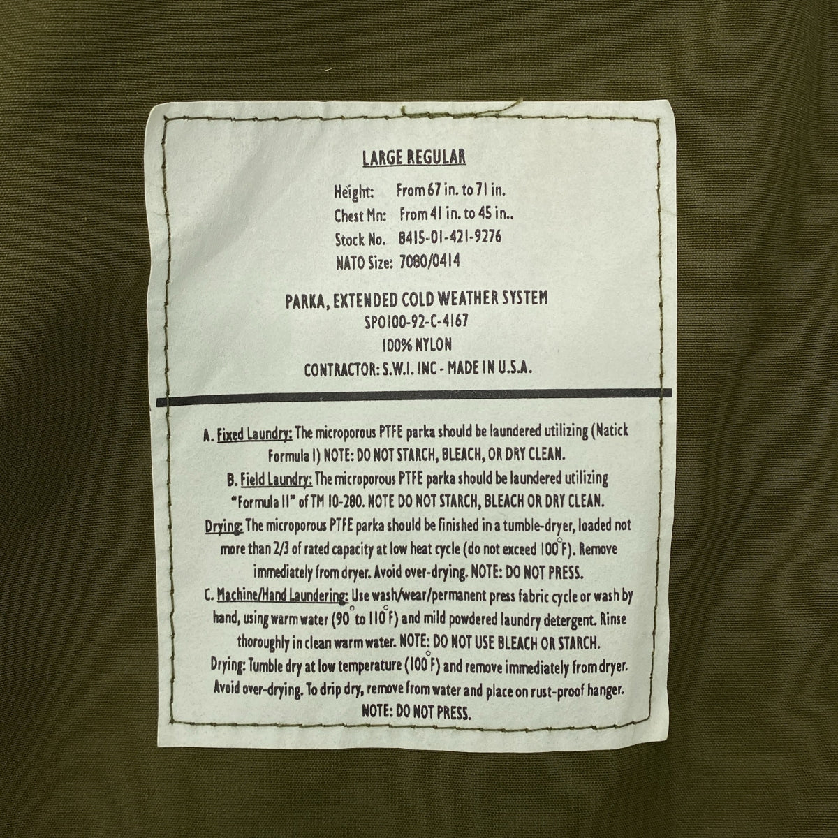 復古 / 復古服飾 | 90 年代美國陸軍 ECWCS Gen2 寒冷天氣派克大衣 | 大尺碼常規款 | 男款