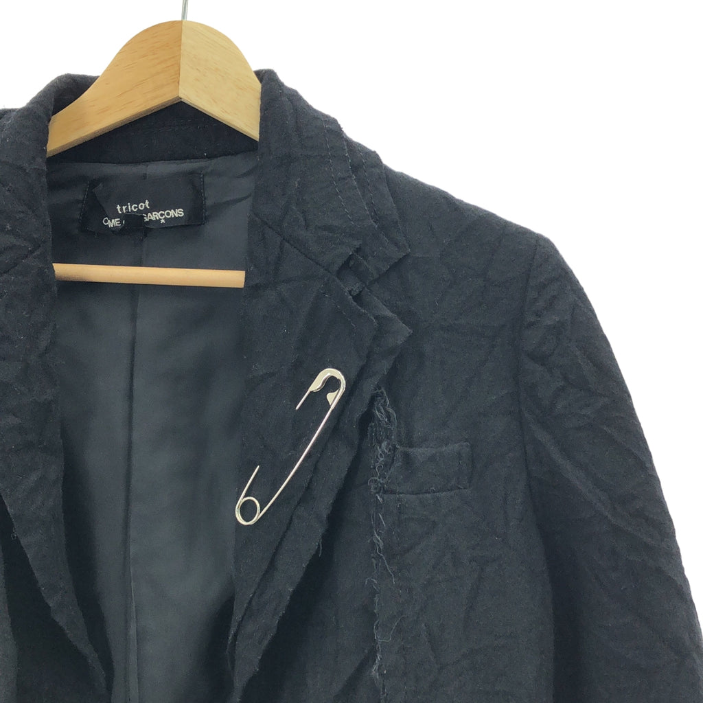 tricot COMME des GARCONS / トリココムデギャルソン | 2007AW | シワ加工 ウール カットオフ レイヤード ジャケット | S | レディース