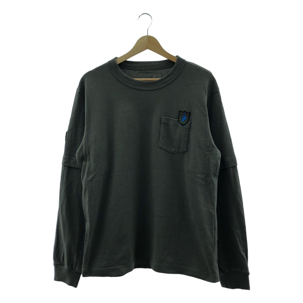 sacai / Sacai | 2024AW | ×MARK GONZALES / Gonz 貼片長袖 T 卹 | 2 | 橄欖綠 | 男款