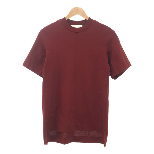 Mame Kurogouchi | 2022AW | Cotton T-Shirt crew neck T-shirt | 1 | Bordeaux | Women's