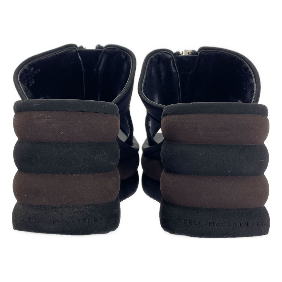 STELLA McCARTNEY / ステラマッカートニー | SLIDE STRETCH SCUBA / ロゴジップ プラットフォーム サンダル | 35 | ブラック | レディース