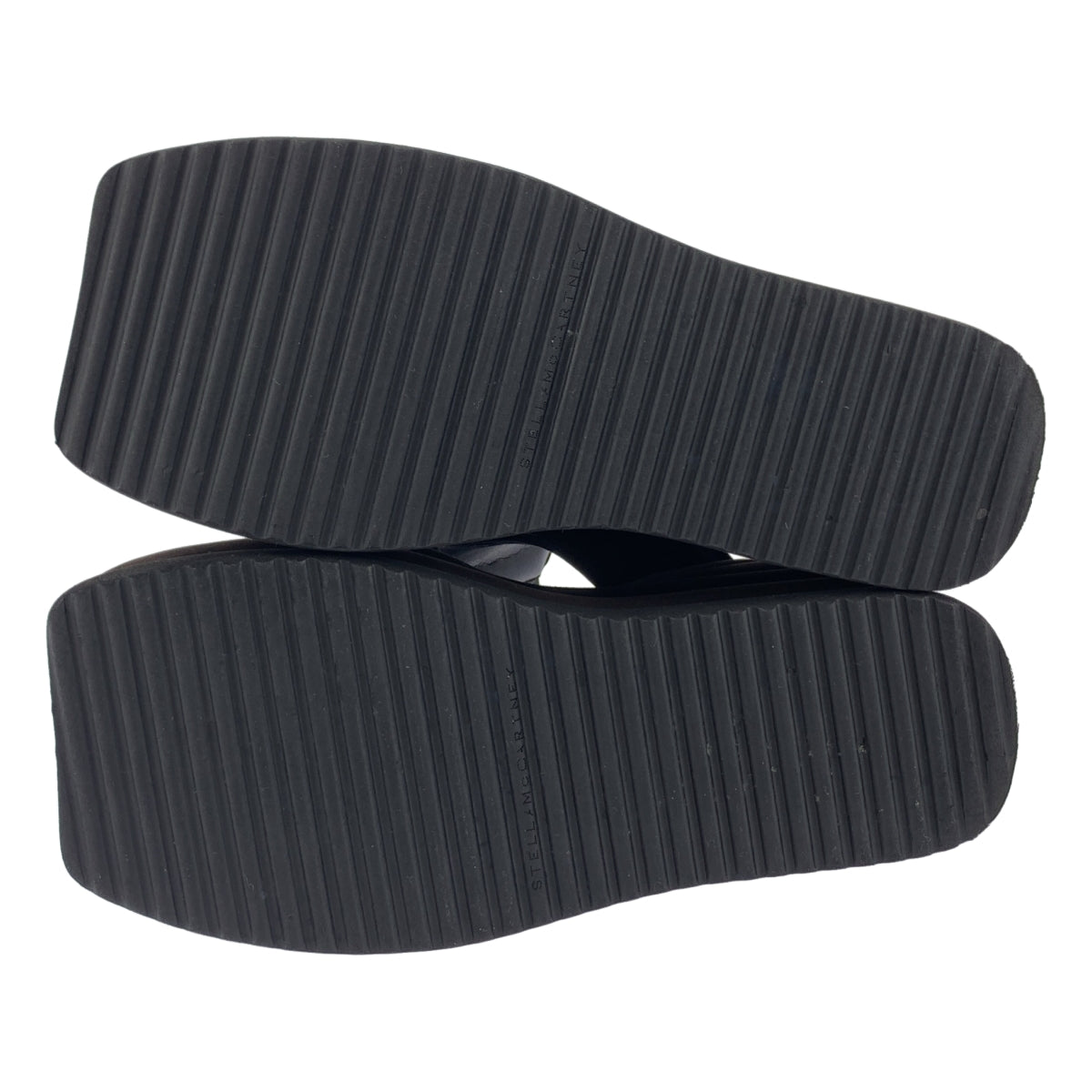 STELLA McCARTNEY / ステラマッカートニー | SLIDE STRETCH SCUBA / ロゴジップ プラットフォーム サンダル | 35 | ブラック | レディース